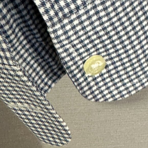 Jos A Bank Shirt Mens 16 Travelers Collection Blue Check Cotton Pocket Tailored - Picture 5 of 6